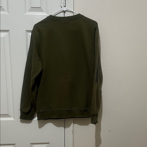 Men's Olive Green Crewneck Sweater with Pocket - Picture 7 of 7